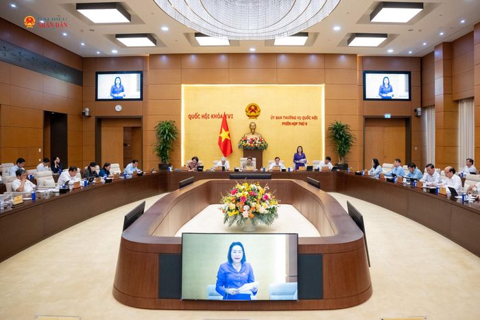 Phó Chủ tịch Quốc hội Nguyễn Thị Thanh điều hành nội dung phiên họp. Ảnh: Phạm Thắng