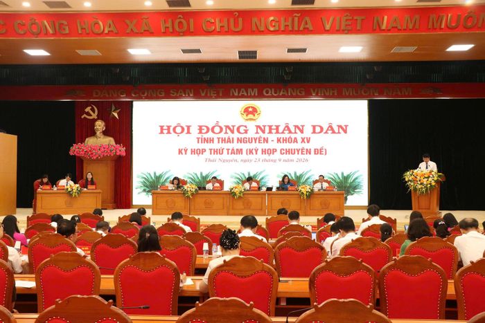 Quang cảnh Kỳ họp thứ Tám, HĐND tỉnh Thái Nguyên khóa XV. Ảnh: Đồng Thưởng