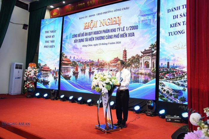 Ông Nguyễn Hùng Nam, Phó Chủ tịch UBND tỉnh Hưng Yên phát biểu tại hội nghị. Ảnh: Phùng Nguyện.