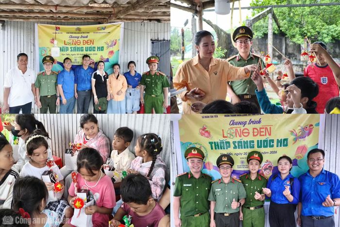 Công an Cà Mau phối hợp tổ chức chương trình “Lồng đèn - Thắp sáng ước mơ” tại cửa biển Giá Lồng Đèn, ấp Thuận Tạo, xã Tân Tiến.