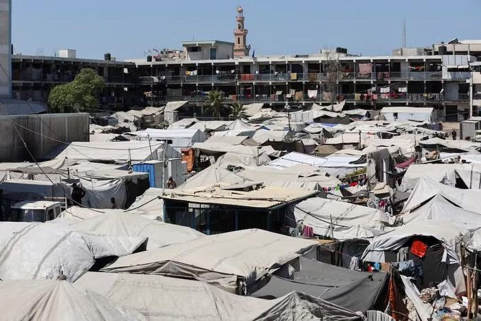 Một khu lều trại của người Palestine ở dải Gaza. Ảnh: Reuters