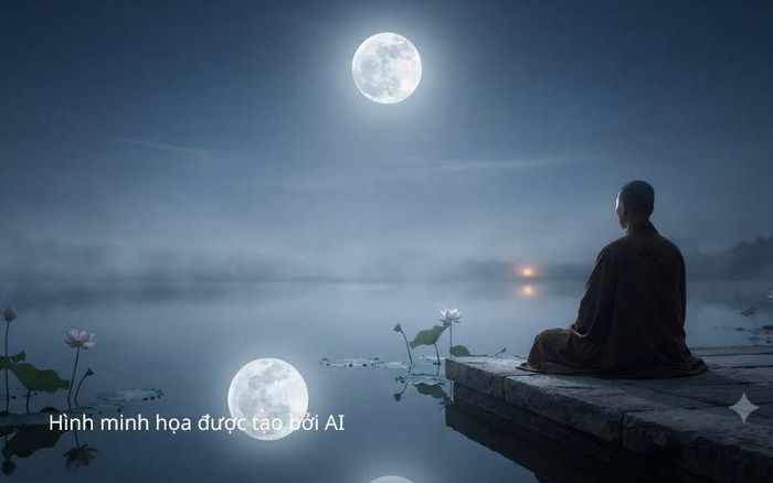 Trăng rằm sáng tỏ mười phương Lắng tâm tịnh chiếu tỏ đường chân như Thiền quán thấy rõ thực hư Trung thu, trăng sáng như như cõi thiền. Họa thơ: Thường Nguyên