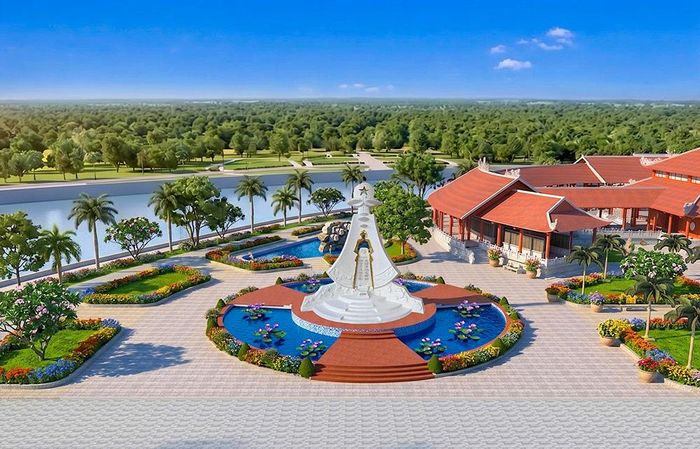 Phối cảnh biểu tượng Chuông tri ân dự kiến đặt trong khuôn viên Đền tưởng niệm Anh hùng liệt sĩ và Người có công tỉnh Cà Mau.