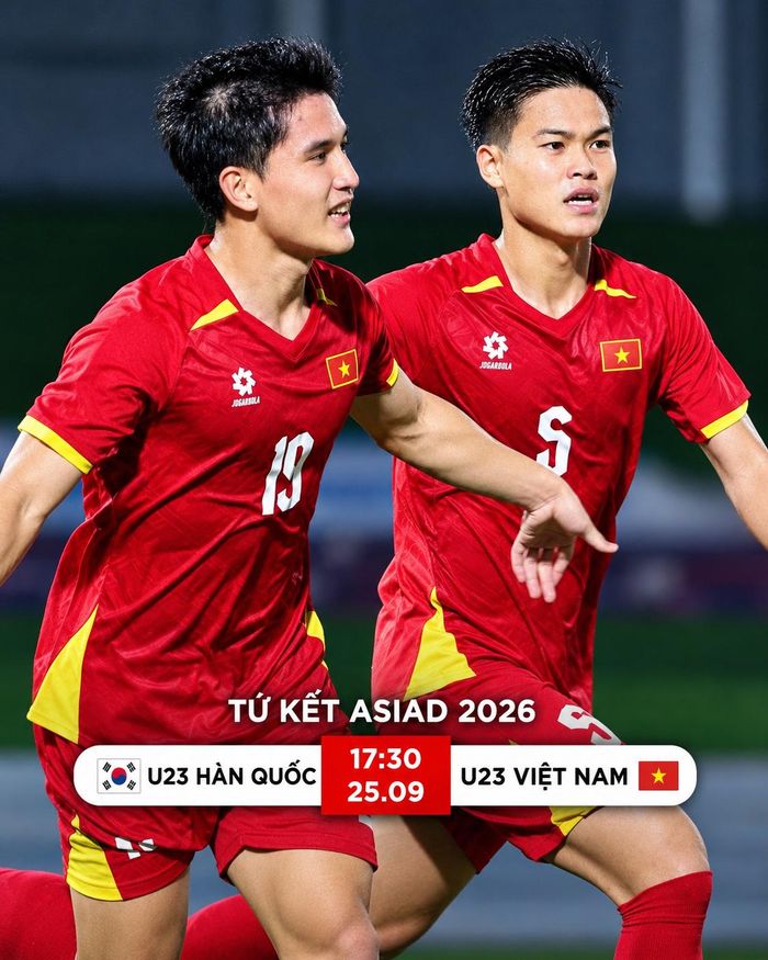 Lịch thi đấu giữa U23 Hàn Quốc và U23 Việt Nam. Ảnh: VFF