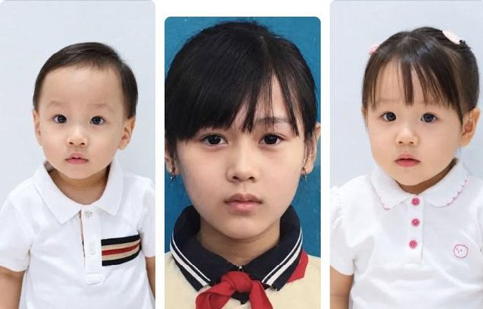 Phương Oanh đăng tải hình ảnh thời đi học của bản thân với ảnh hiện tại của cặp sinh đôi Jimmy - Jenny - Ảnh: FBNV