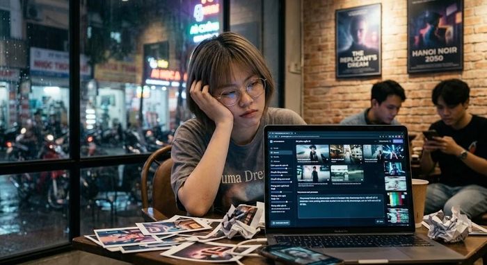 Uể oải, kiệt sức khi dành nhiều thời gian cho phim AI. Ảnh minh họa