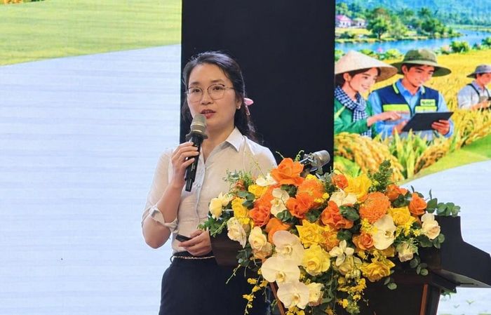 Tiến sĩ Phạm Thanh Thủy, chuyên viên Phòng Khuyến nông Trồng trọt và Lâm nghiệp, Trung tâm Khuyến nông Quốc gia phát biểu tại Diễn đàn