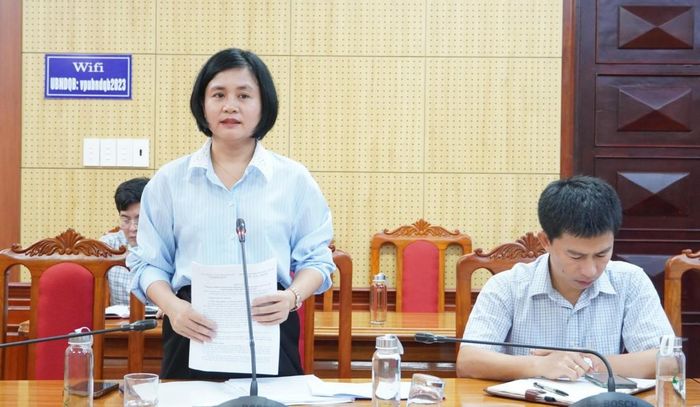 Lãnh đạo sở Nông nghiệp và Môi trường phát biểu tại buổi làm việc với UBND tỉnh Quảng Trị