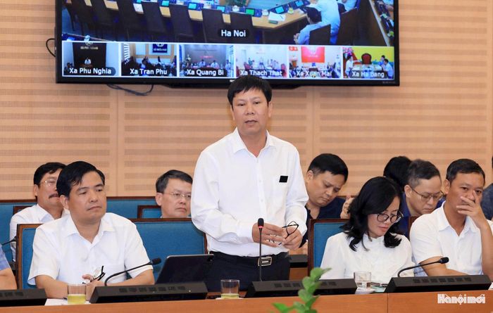 Đại diện lãnh đạo các đơn vị phát biểu tại cuộc họp. Ảnh: Viết Thành