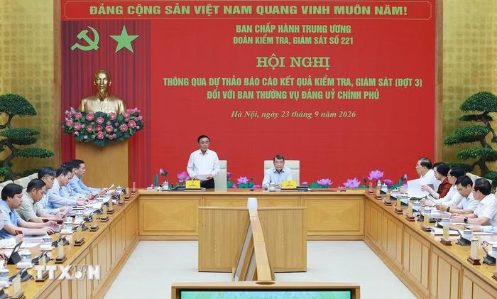 Thường trực Ban Bí thư Trần Cẩm Tú phát biểu tại hội nghị. Ảnh: Dương Giang/TTXVN