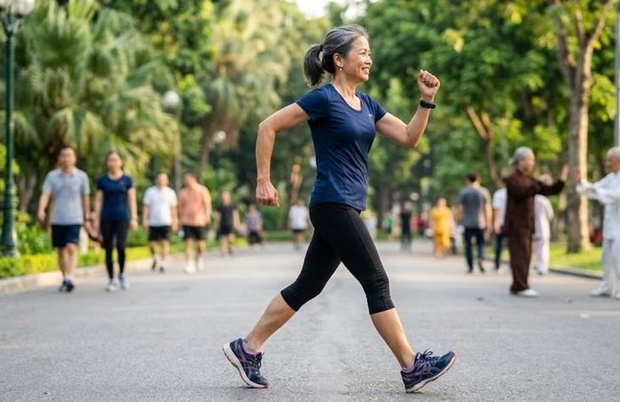 Đi bộ ngắn nhưng nhanh cũng mang hiệu quả tương tự như đi bộ chậm nhưng quãng đường dài. Ảnh minh họa AI.