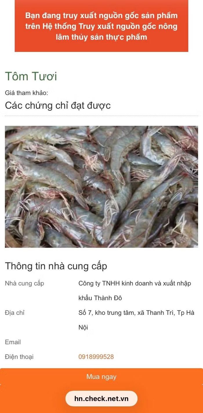 Mã QR trên các sản phẩm cho phép truy xuất rõ nguồn gốc thực phẩm.