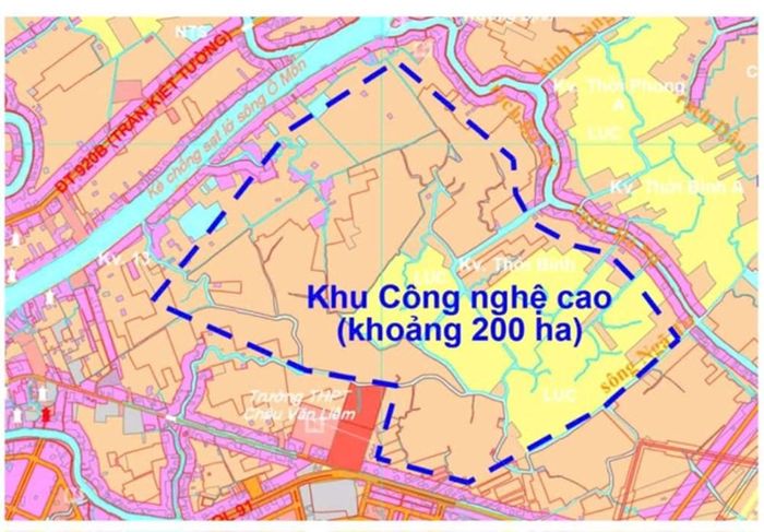 Khu Công nghệ cao Cần Thơ có quy mô diện tích 200 ha thuộc địa bàn phường Ô Môn