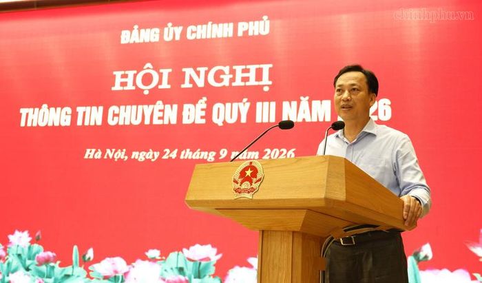 Phó Bí thư Đảng ủy Chính phủ Lại Xuân Lâm phát biểu chỉ đạo tại Hội nghị - Ảnh: chinhphu.vn/Diệu Anh