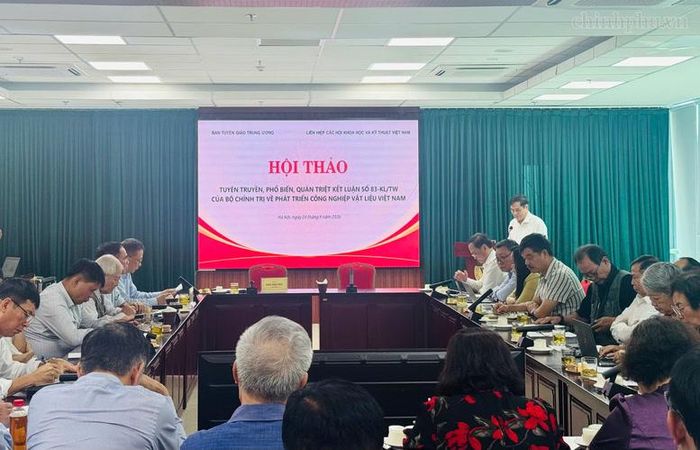 Hội thảo tuyên truyền, phổ biến, quán triệt Kết luận số 83-KL/TW ngày 8/8/2026 của Bộ Chính trị về phát triển công nghiệp vật liệu Việt Nam - Ảnh: chinhphu.vn/Thu Giang