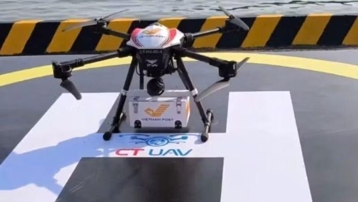 Thí điểm tuyến giao hàng bưu chính bằng UAV kết nối giữa xã Cần Giờ và phường Vũng Tàu. (Ảnh: CTV)