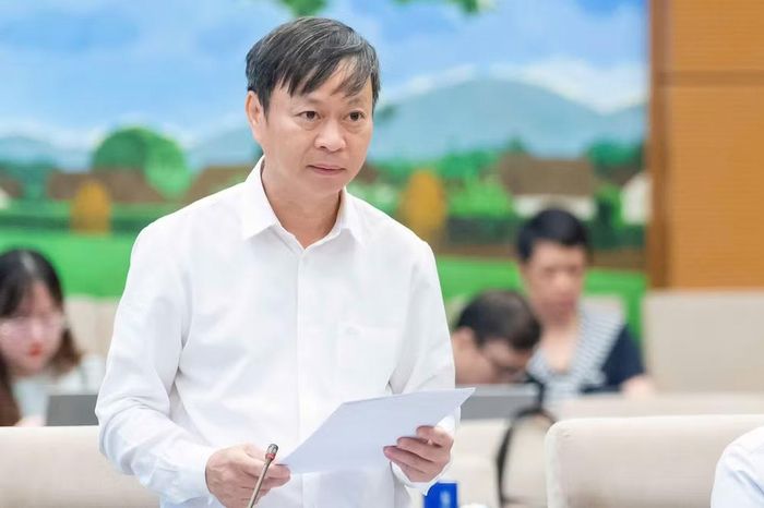 Thứ trưởng Khoa học và Công nghệ Hoàng Minh trình bày tóm tắt tờ trình về dự án Luật sửa đổi, bổ sung một số điều của Luật Sở hữu trí tuệ. (Ảnh: Bộ Khoa học và Công nghệ)