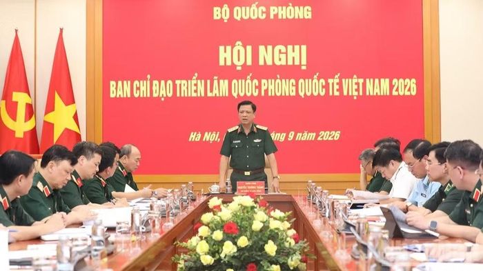Thượng tướng Nguyễn Trường Thắng chủ trì hội nghị. (Ảnh: THẾ ĐẠI)