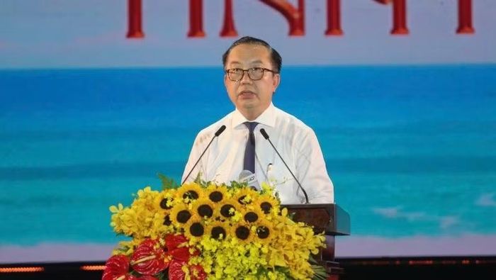 Ông Trần Thế Thuận, Giám đốc Sở Văn hóa và Thể thao thành phố phát biểu khai mạc. (Ảnh: ANH VŨ)