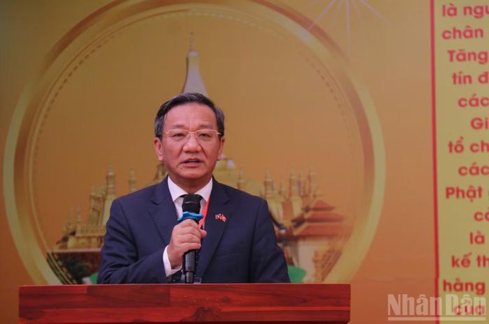 Đại sứ Nguyễn Minh tâm phát biểu tại lễ tổng kết. (Ảnh: DUY TOÀN)