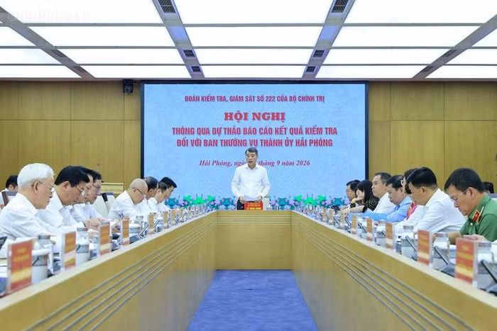 Thủ tướng Chính phủ chủ trì Hội nghị thông qua dự thảo Báo cáo kết quả kiểm tra, giám sát (đợt 3) đối với Ban Thường vụ Thành ủy Hải Phòng - Ảnh: CP