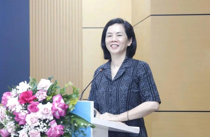 Phó Chủ tịch Hội LHPN Việt Nam Nguyễn Thị Minh Hương phát biểu mở đầu họp báo. Ảnh: PV