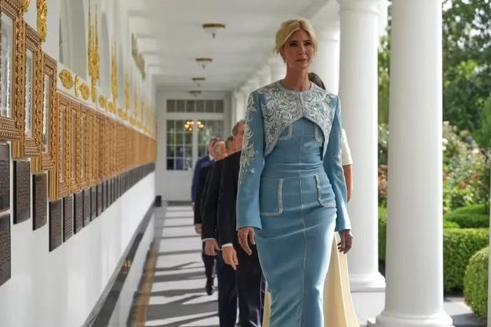 Ivanka Trump trong lễ đón ông Tập Cận Bình tại Nhà Trắng. Ảnh: AP/Getty Images.