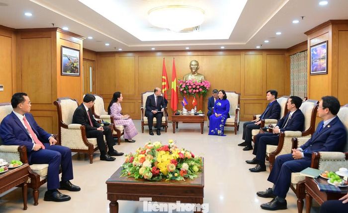 Quang cảnh buổi tiếp. Ảnh: Xuân Tùng