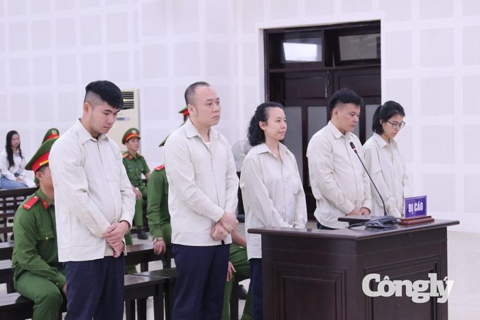 Bị cáo Nguyễn Quang Hoàng và các đồng phạm.