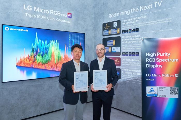  2 dòng TV LG Micro RGB evo và Mini RGB evo đều đạt chứng nhận High Purity RGB Spectrum Display của TÜV Rheinland về khả năng tái tạo ba màu đỏ, xanh lá và xanh dương với độ tinh khiết cao.