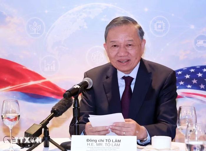 Tổng Bí thư, Chủ tịch nước Tô Lâm dự tọa đàm với lãnh đạo định chế tài chính, quỹ đầu tư Hoa Kỳ. (Ảnh: Thống Nhất/TTXVN)