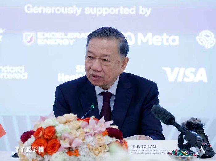 Tổng Bí thư, Chủ tịch nước Tô Lâm phát biểu tại Tọa đàm bàn tròn cấp cao với lãnh đạo các doanh nghiệp lớn của Hoa Kỳ. (Ảnh: Thống Nhất/TTXVN)