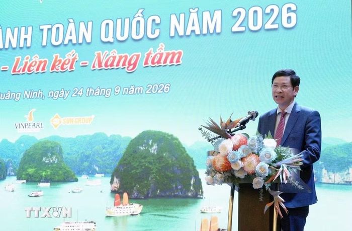 Thứ trưởng Bộ Văn hóa, Thể thao và Du lịch Hồ An Phong phát biểu. (Ảnh: Văn Đức/TTXVN)