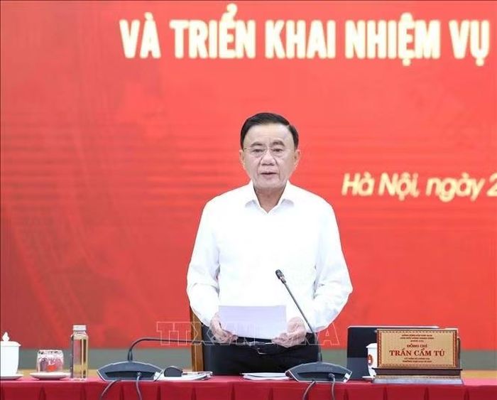 Thường trực Ban Bí thư Trần Cẩm Tú phát biểu chỉ đạo phiên họp. Ảnh: Phương Hoa/TTXVN