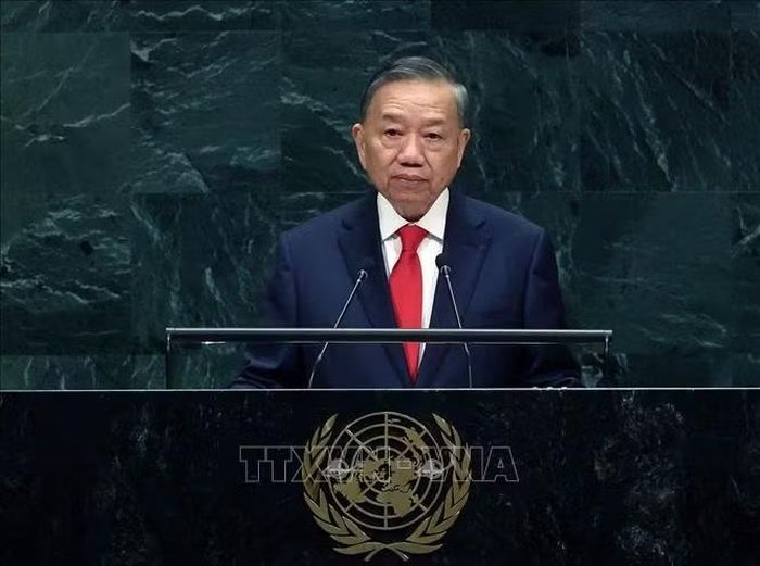 Tổng Bí thư, Chủ tịch nước Tô Lâm phát biểu tại Phiên thảo luận chung cấp cao Đại hội đồng Liên hợp quốc Khoá 81. Ảnh: Thống Nhất/TTXVN