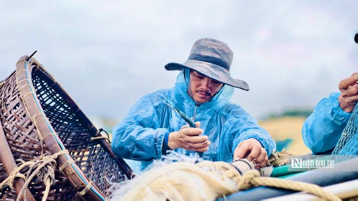 Ngư dân săn "mực đuổi" mùa biển động.