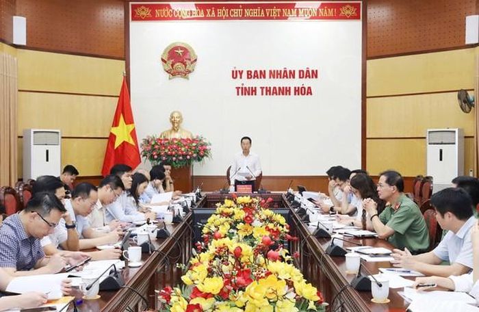 Hội nghị sắp xếp, xử lý, khai thác nhà, đất dôi dư trên địa bàn tỉnh chiều 23/9. (Ảnh: UBND tỉnh Thanh Hóa)