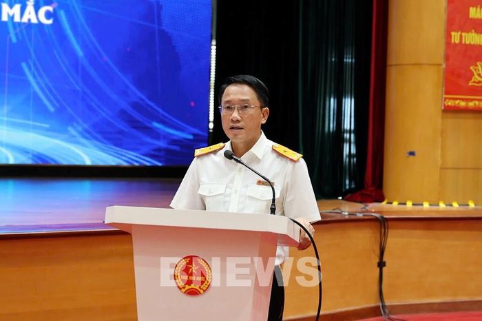 Ông Mai Sơn, Phó Cục trưởng Cục Thuế phát biểu tại hội nghị. Ảnh: Thùy Dương/Bnews/vnanet.vn