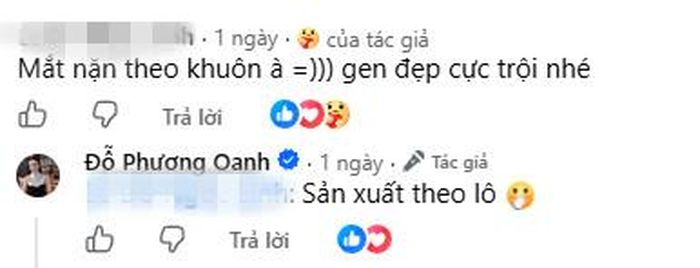 Nhiều người khen cặp song sinh giống Phương Oanh nhất là đôi mắt.