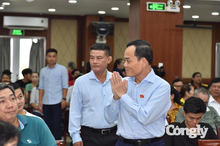 Bí thư Thành ủy TP.HCM Trần Lưu Quang tại buổi tiếp xúc cử tri chiều 24/9.