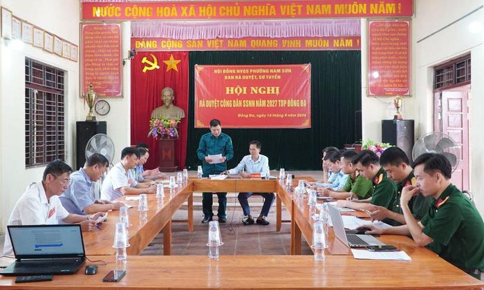 Hội đồng Nghĩa vụ quân sự phường Nam Sơn tổ chức rà duyệt công dân nhập ngũ năm 2027.