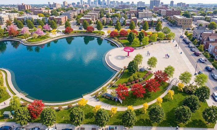  Khu đất đấu giá gần hồ Cây Đàn. Ảnh phối cảnh hồ Cây Đàn chuẩn bị được xây dựng. 