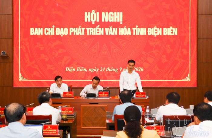 Đồng chí Nguyễn Văn Thắng, Phó Bí thư Tỉnh ủy phát biểu tại hội nghị.