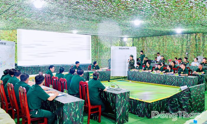 Xã Tân Hồng thực hành vận hành cơ chế trong diễn tập.