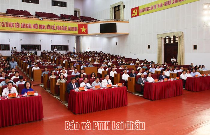 Các đại biểu dự hội nghị tại điểm cầu tỉnh.