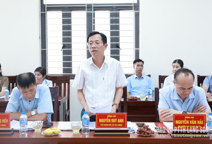 Lãnh đạo Sở Tài chính phát biểu tại buổi làm việc