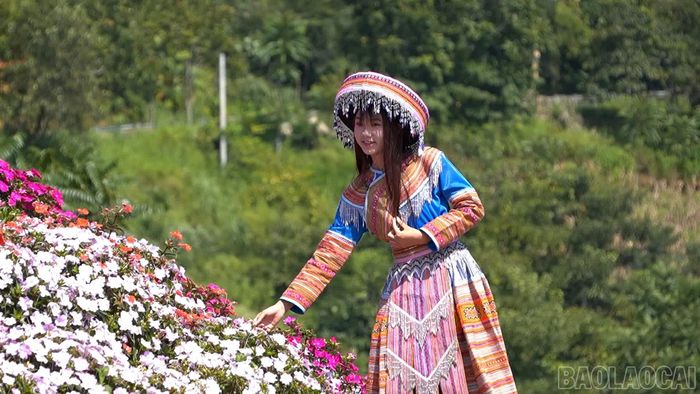 Minh Nguyệt lưu lại nhiều khoảnh khắc đẹp tại khu vườn.