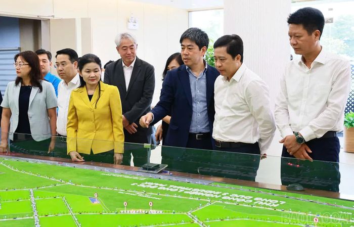 Đoàn công tác của tỉnh Lào Cai tham quan, khảo sát thực tế tại Khu công nghiệp Long Đức, xã Bình An.