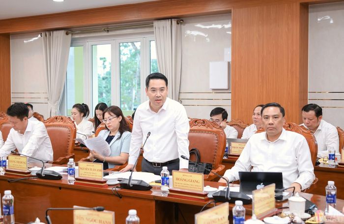 Đồng chí Nguyễn Tuấn Anh - Phó Bí thư Tỉnh ủy, Chủ tịch UBND tỉnh Lào Cai phát biểu tại buổi làm việc.