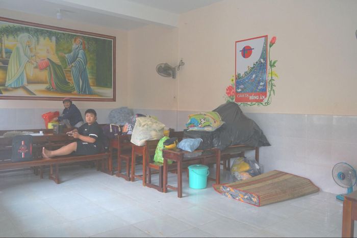 Gia đình chị Võ Kiều trú tạm tại nhà thờ Kim Ngọc (phường Hàm Thắng, Lâm Đồng)